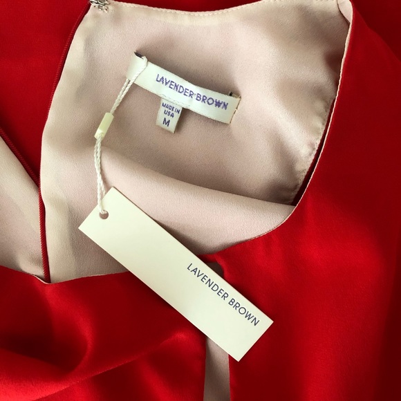 Lavender Brown Red Silk Sleeveless Shift Dress - Picture 5 of 10